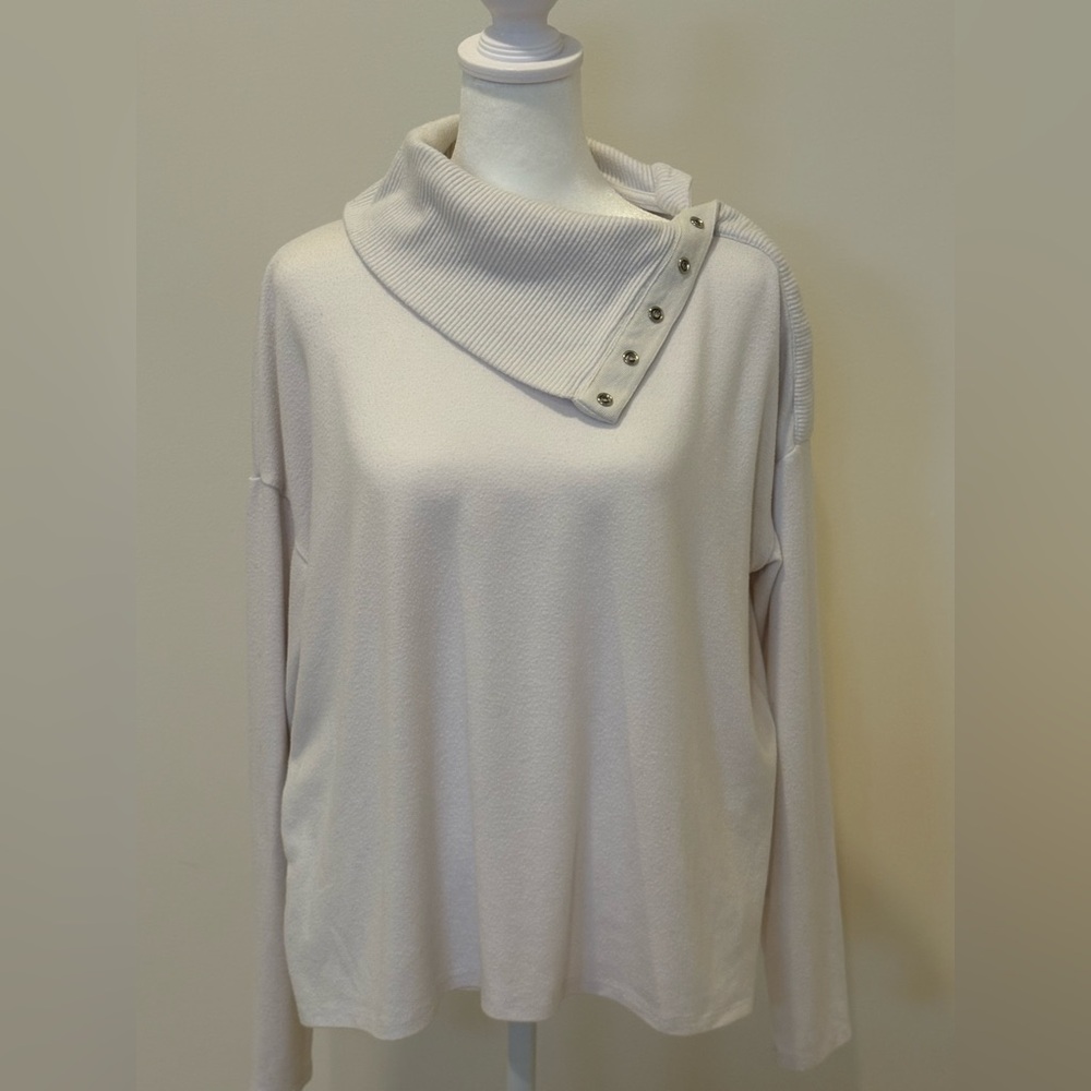 Michael Stars Cream Ribbed Sweater